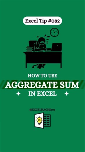 Excel AGGREGATE SUM Function | Errors Ignore karke SUM kare | #excel #microsoft #tutorial #shorts ..