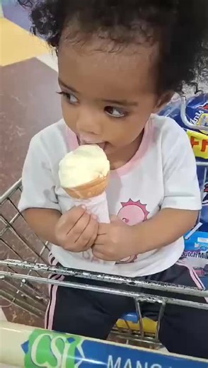Eating Ice cream for the first time #family #vibes #blasian #blasianbaby