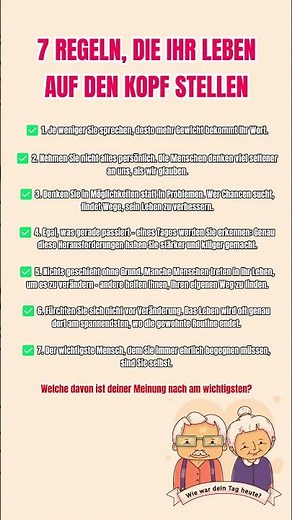 7 REGELN, DIE IHR LEBEN AUF DEN KOPF STELLEN - Glücklichen Altern