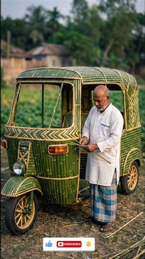 Mini Bamboo Auto Rickshaw! 🛺🌿
