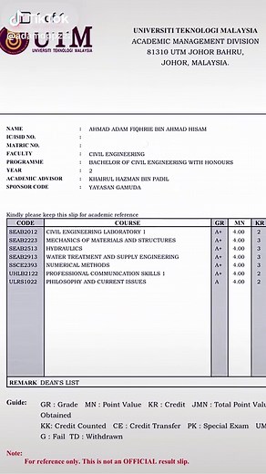 UiTM Mechanical Engineering Dean's List Results are Out!