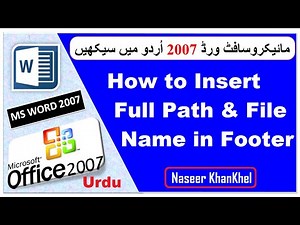 Insert Full Path and Name of File in Footer in MS WORD 2007