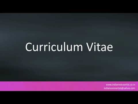 How to pronounce "Curriculum Vitae". (English and Latin)