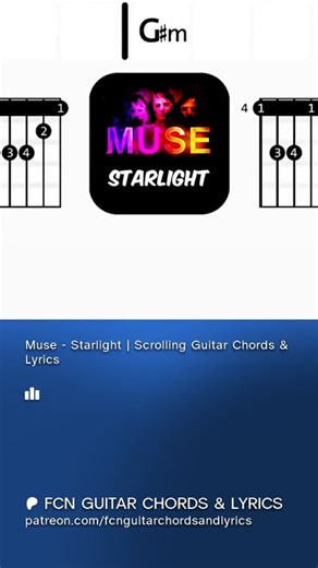 Muse - Starlight | Scrolling Guitar Chords & Lyrics #guitarcover #guitar #rock #music #cover #bass