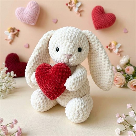 Jellycat Bunny With Heart Crochet PDF Pattern - Easy Crochet Cute Bunny Easter Day - Crochet Bunny Hugging Heart Amigurumi - Easter Gift - Etsy Canada