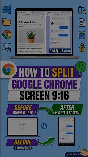 How to Split Chrome Screen #chrome | chrome secret trick #google #shortvideo #ytshorts
