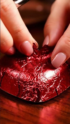 Luxury Chocolate ASMR | Circle, Heart & Shell Shapes | Foil Unwrap & Cutting Sounds