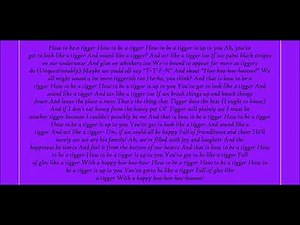 The Tigger Movie, How To Be A Tigger Lyrics
