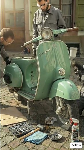 Vintage Vespa Scooter Restoration Timelapse | Rust to Mint Green Perfection