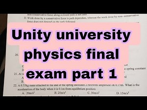 #Unity university physics remedial final exam Part 1