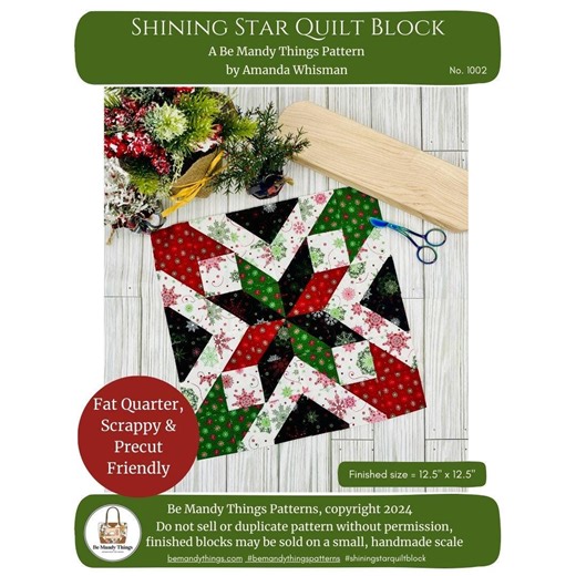 Shining Star Quilt Block Pattern | HST Quilt (PDF Download) | Holiday Sewing - Etsy