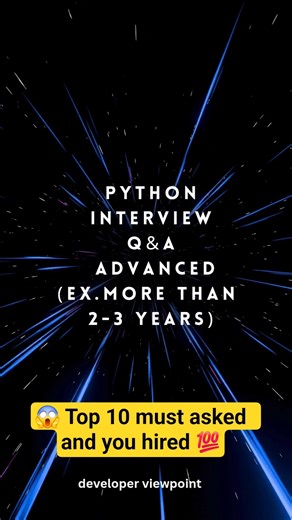Python Interview Quick Revision (2025) ⏱️