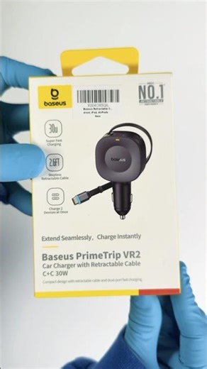 Baseus Ultra-Mini Retractable Car Charger 60W Fast Charging#unboxing