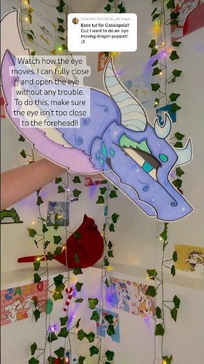 How to make a moving/blinking eye puppet! ✨ #puppet #howto #paper #dragon #paperdragonpuppet