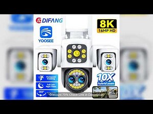 Yoosee WiFi Camera Outdoor 8K 16MP Four Lens Three Screen CCTV Ai Track Video PTZ 360° Surveillance