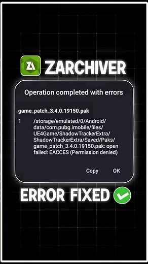 Operation Completed with Errors Zarchiver #shorts #zarchiver #error
