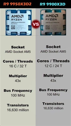 Which Ryzen CPU Should You Actually Buy Ryzen 9 9950X3D2 vs Ryzen 9 9900X3D #amd #gaming