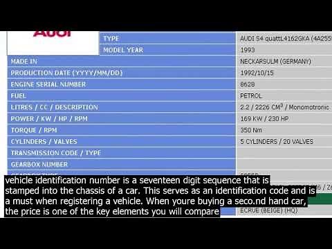 Audi vin decoder spec free vin decoder – check vin number – vin lookup for decoding your a