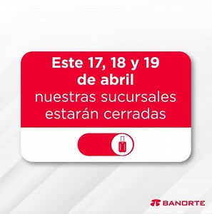 🏖️ ¡A disfrutar el puente! Y si necesitas hacer operaciones, hazlo desde Banorte Móvil, Banco en Línea o en nuestra red de corresponsales. Conócelos aquí 👉 www.banorte.com/ubicanos Aplican restricciones. | Banorte