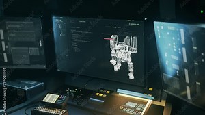 Typing the source code into the video game development application. Using a source code in the animation application. Source code moving the virtual robot in the application. Programming