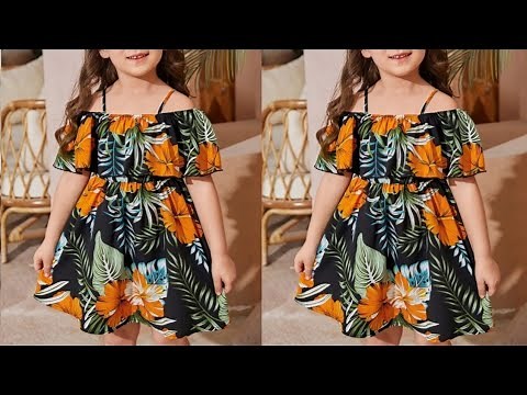 Very Easy Baby Frock Cutting and stitching with Elastic Yoke | Baby Frock