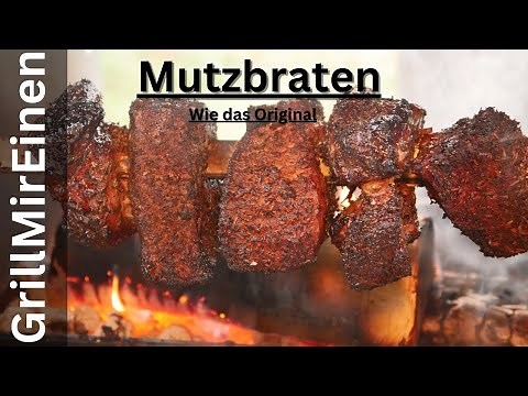 So geht traditionell schmöllner Mutzbraten mit Sauerkraut, Brot und Senf - über Birkenholz gegarrt.