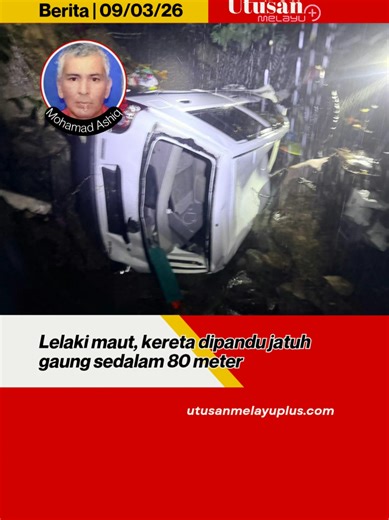 Kereta jatuh gaung. Mangsa, Mohamad Ashiq Fazal Ahmad, 56, dilaporkan tercampak keluar dari kenderaan dan cedera parah. Gambar JBPM Selangor. #trendingnewsmalaysia #fyp #gentingsempah #gombak
