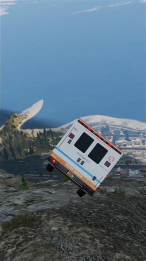 Can an ambulance make it down the mountain in GTA V?😱🔥 #gta #gtav #gta5 #shorts