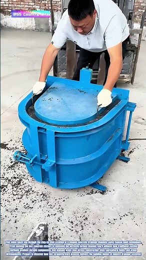 Molds in Motion: How Workers Craft U-Shaped Concrete Drainage Channels by Hand