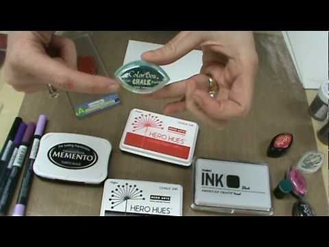 Scrapbooking Made Simple uses Chalk, Dye & Pigment inks, Hero Arts, Colorbox & Tim Holtz for Cards
