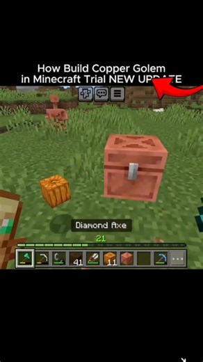 🔥 How to Build a Copper Golem in Minecraft! 🤯 #shorts #ytshorts