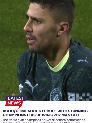 Bodø/Glimt sent shockwaves through European football after delivering a breathtaking Champions League beating to Manchester City, producing one of the most memorable nights in the club’s history. From the opening whistle, the Norwegian side played without fear, pressing aggressively and moving the ball with pace and purpose. City, usually so composed in Europe, struggled to cope with Bodø/Glimt’s intensity, energy, and relentless attacking approach. The home crowd witnessed a performance built o