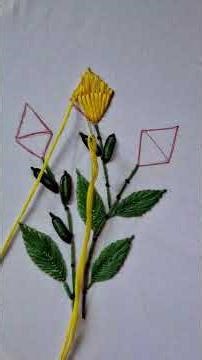 simple woolen flower step by step design #embroidery #handbroidery #shorts #needlework