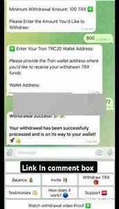 Free Trx telegram bot #telegram #trx #bot #freetrxminingwebsite