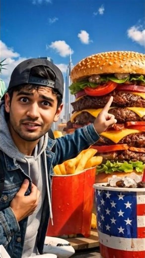 First Time in America Be Like… SUPER SIZE Everything! 😳🍔 #Shorts