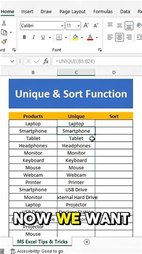 Power of UNIQUE & SORT Functions in Excel | Instantly Organize Your Data