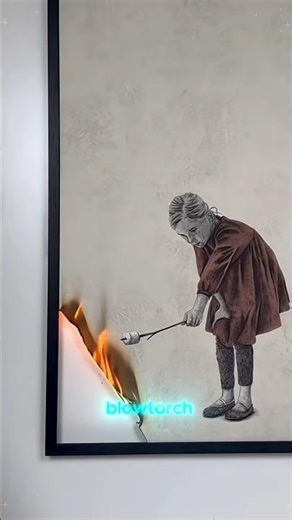 He shatters glass to finish his drawings 😱 #art #satisfying #impressive