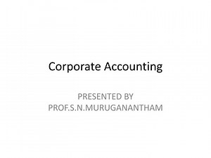 Corporate Accounting - SlideServe