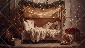 Cozy Christmas Newborn Bed Digital Backdrop for Newborn Photography - Etsy Canada