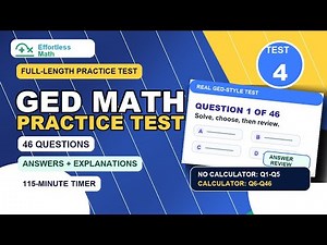 Full-Length GED Math Practice Test 4 | 46 Questions with Answers & Explanations