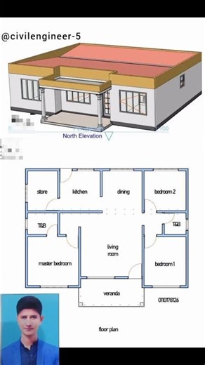 2D house plan map 🗾 3 Bedroom house map construction work #simplehouse #modernhouseplan #houseplan
