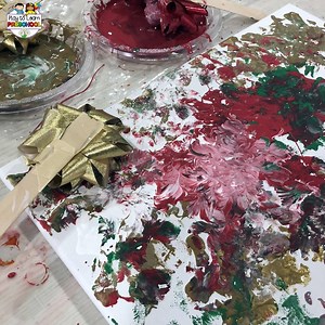 360K views · 643 reactions | Easy, 100% kid-made, painted canvases make the perfect holiday gift for students to take home to their families! See more pictures and get supply details here: https://playtolearnpreschool.us/christmas-painted-canvas/ | Play to Learn Preschool | Facebook