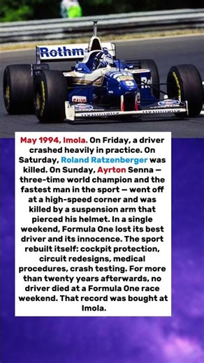 Senna Died on the Worst Weekend in Formula One — And No One Has Died Like That Since