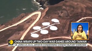 5K views · 98 reactions | Taiwan reports a surge in Chinese military activity as Beijing wrapped up a second day of war games overnight Taiwan says it has detected 59 warplanes and 23 navy ships operating around the island Shivan Chanana and Rajni Kalra tell you more | WION | Facebook