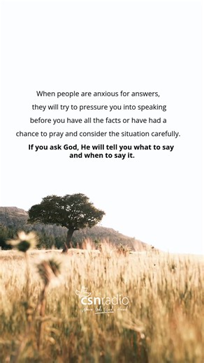 His promise is "I have put my words in your mouth and covered you with the shadow of my hand" (Isaiah 51:16). | CSN Radio