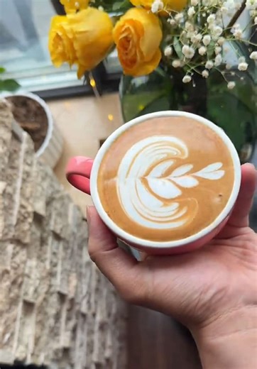 Morning Latte and Flowers: A Perfect Start