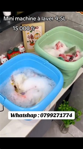 💥 Arrivage !!! Arrivage !!! 🛑 Prix : 15 000 fr Mini machine à laver pliable en silicone , Idéale pour les sous-vêtements, chaussettes etc . ✅ Capacité : 4,5 L ✅ gain de place Livraison et expédition à vos frais Contact : 0799271774 ⚠️ ATTENTION STOCK TRÈS LIMITÉ | C&H Boutique