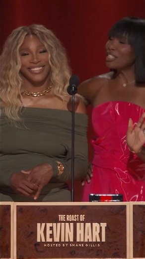Serena and Venus Williams presented Kevin Hart with a G.O.A.T. Ring #KevinHartRoast