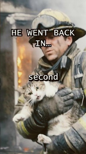 Firefighter Saves Cat from Burning Building 🔥🐱 | Real Hero Moment