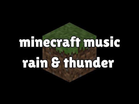 Minecraft Music with Rain and Thunder for Sleeping | Black Screen